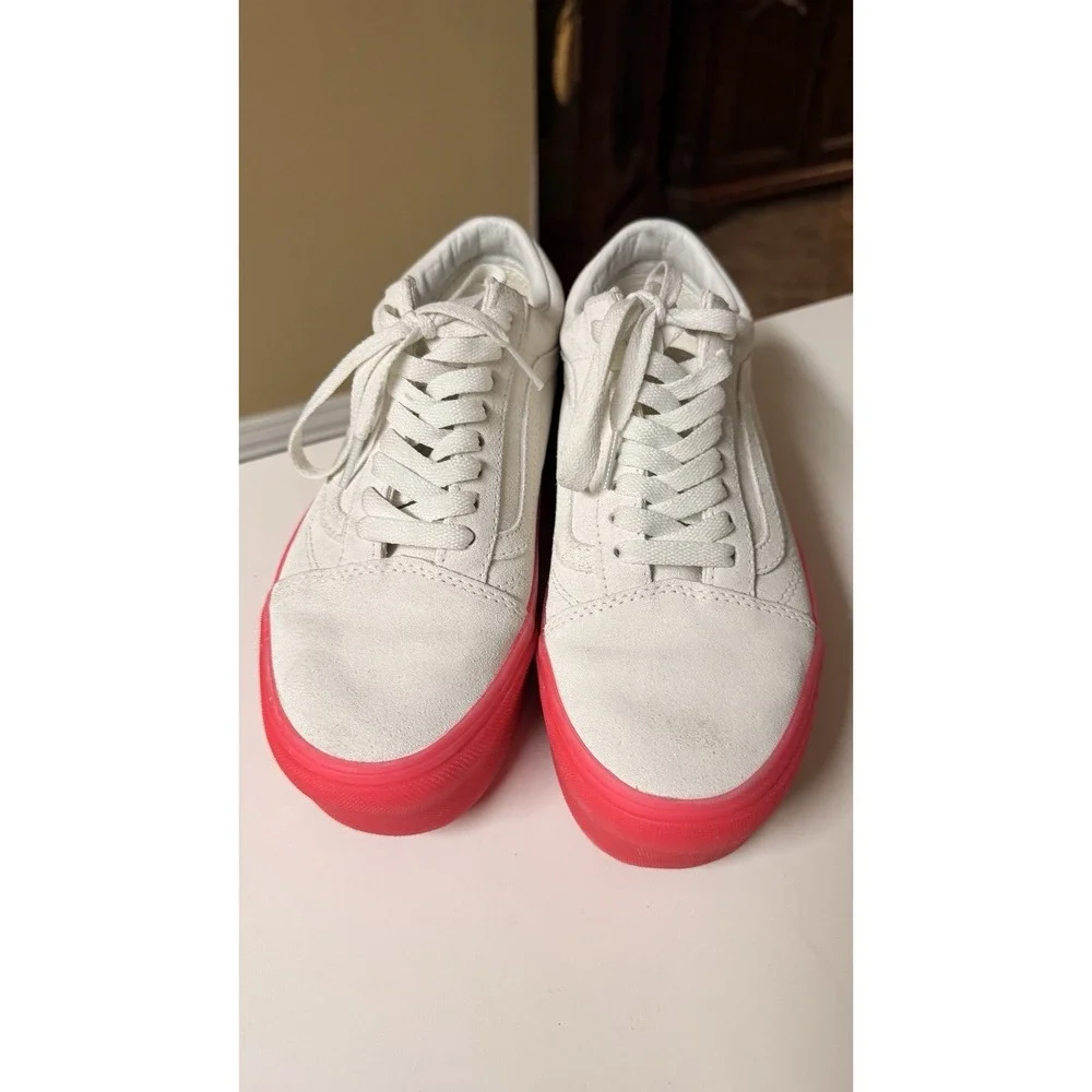 Vans Old Skool Stackform Platform White Pink Sneakers Shoes Men 7 Women 8.5